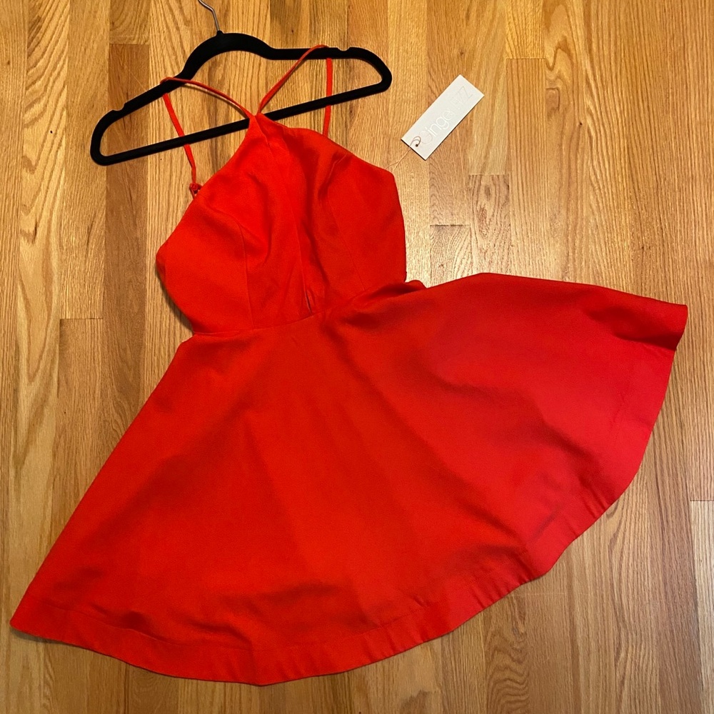 NastyGal Ginger Fizz Red Keyhole Dress